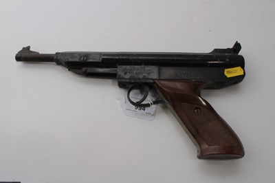 Lot 994 - West German EM - GE, model LP3a,  .22 calibre air pistol together with a tin of pellets