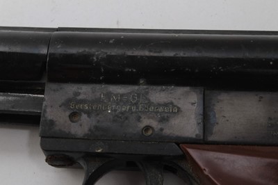 Lot 994 - West German EM - GE, model LP3a,  .22 calibre air pistol together with a tin of pellets