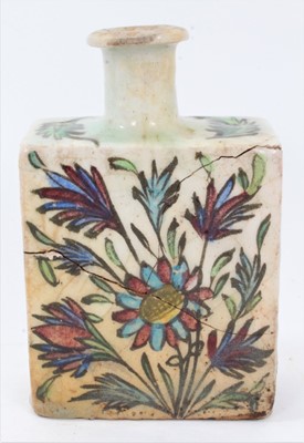 Lot 104 - Isnik pottery vase of square form