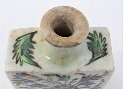Lot 104 - Isnik pottery vase of square form