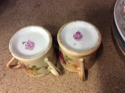 Lot 57 - Pair of Royal Worcester Blush Tyg's together with other 19th century and later English and Continental Porcelain (qty)