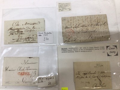 Lot 897 - Group of various interesting antique documents including World Postal History, French Revolution Letter 1797, 1837 Letter with New York Ship cancel