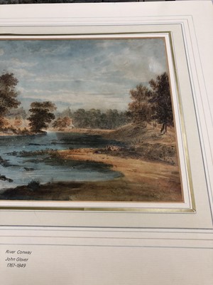 Lot 590 - Manner of John Glover (1767-1849) watercolour - river landscape, in glazed frame