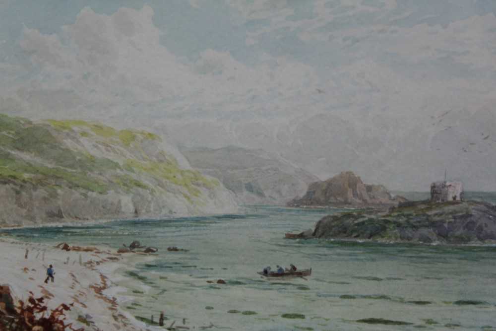 Lot 583 - William Henry Earp (1833-1914) pair watercolours - St Michael’s Mount, signed, in glazed frames