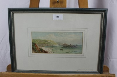 Lot 583 - William Henry Earp (1833-1914) pair watercolours - St Michael’s Mount, signed, in glazed frames