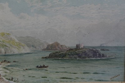 Lot 583 - William Henry Earp (1833-1914) pair watercolours - St Michael’s Mount, signed, in glazed frames