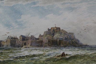 Lot 583 - William Henry Earp (1833-1914) pair watercolours - St Michael’s Mount, signed, in glazed frames