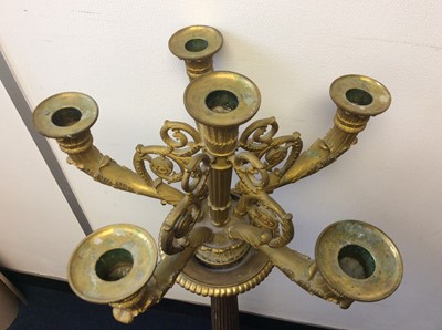 Lot 448 - Pair of impressive 19th century ormolu candelabra, on later bespoke painted wooden shaped stands