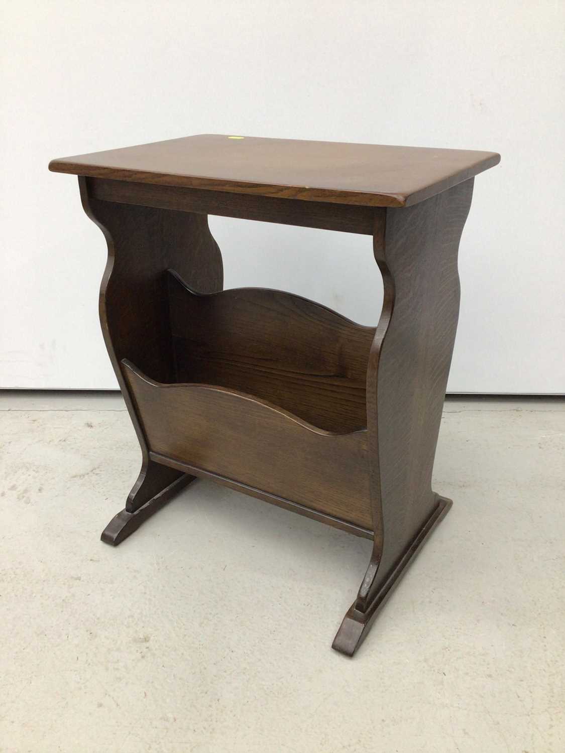 Lot 169 - Oak magazine rack and coffee table