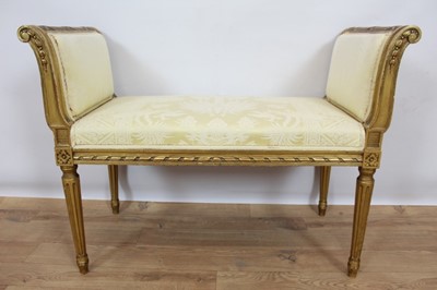 Lot 827 - Louis XV style gilt wood window seat