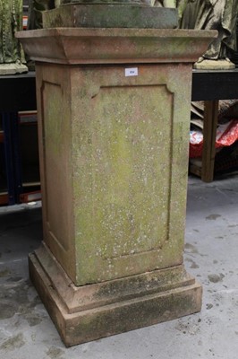 Lot 854 - Monumental pair of ceramic garden urns on plinths