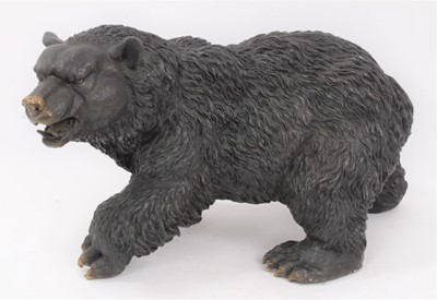 Lot 420 - Antique bronze sculpture of a grizzly bear