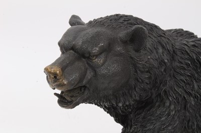 Lot 420 - Antique bronze sculpture of a grizzly bear