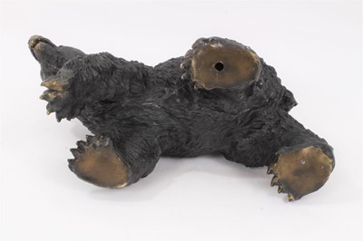 Lot 420 - Antique bronze sculpture of a grizzly bear