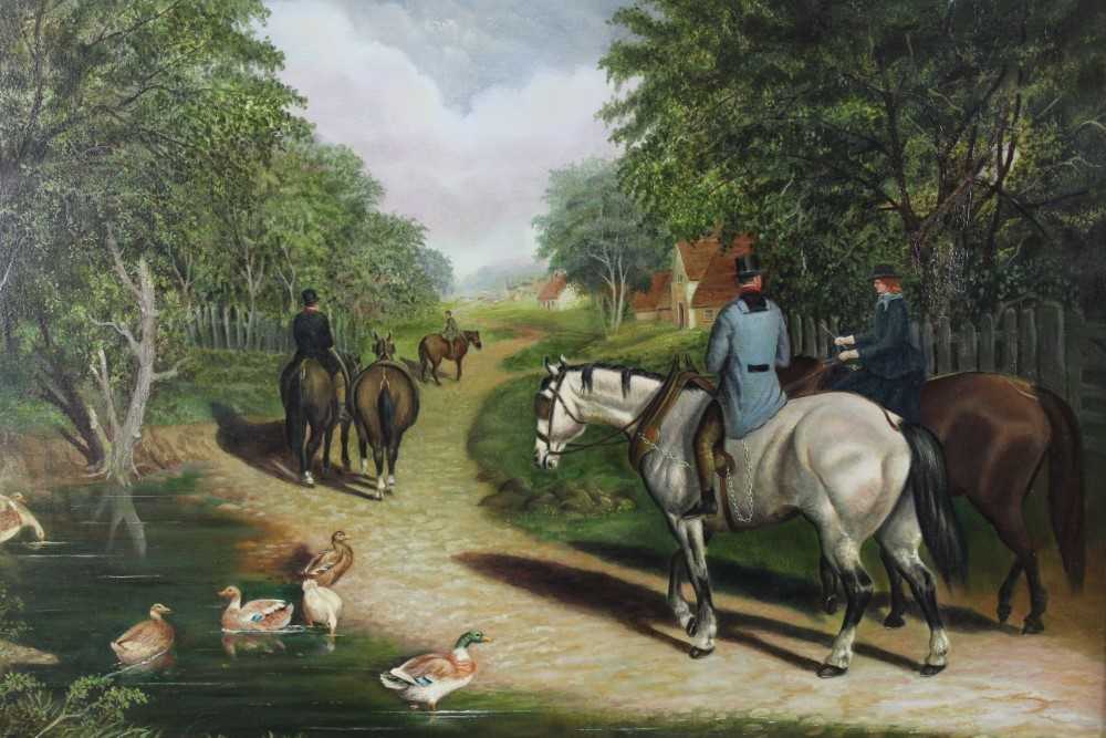 Lot 565 - John R Marshall, oil on canvas, a wooded