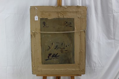 Lot 609 - Pre-Raphaelite School, late 19th century, oil on board, La Belle Dame Sans Merci, inscribed verso, in gilt frame, 59 x 44cm