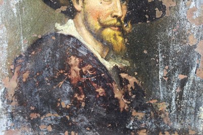 Lot 610 - Early 18th century after Sir Peter Paul Rubens, oil on copper, self portrait, unframed, 24 x 18cm