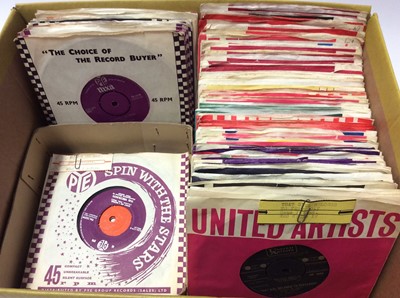 Lot 1063 - Approximately 90 single records including Gene Pitney, The Mersey beats, Millie, Gerry and the Pacemakers, The Fourmost, Brenda Lee, Jimmy Dean, Neil Sedaka, Tommy Roe, Lonnie Donegan, Jimmy Justic...