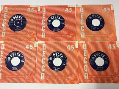 Lot 1064 - Approximately 170 single records on the Decca label including some early ‘tri’ labels including Billy Fury, The Tornados, Twinkle, Karl Denver, Brian Poole, Craig Douglas, Rolling Stones, Tom Jones...