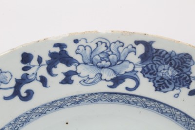 Lot 125 - Four 18th century Chinese blue and white export porcelain dishes, each appropriately 32.5cm diameter 
Provenance: removed from Dalethorpe, Dedham