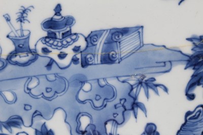 Lot 125 - Four 18th century Chinese blue and white export porcelain dishes, each appropriately 32.5cm diameter 
Provenance: removed from Dalethorpe, Dedham