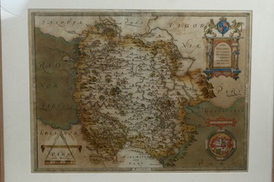 Lot 660 - Christopher Saxton 1577 engraved map of Herefordshire