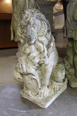 Lot 863 - Composition garden model of a lion