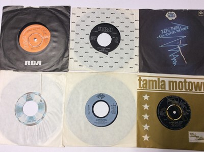Lot 1065 - Collection of approximately 150 disco, funk and soul single records housed in a Cantrell and Cochrane carrying box including Tyrone Davis, Brooke T, Little Charles, The Tams, Edwin Starr, Earth Win...