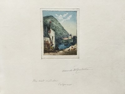 Lot 52 - Claude Hamilton Rowbotham (1864-1949) collection of thirty-eight signed etchings to include views of Falmouth Harbour, St Mawes, Polperro, The Pool of London and other views, together with a waterc...