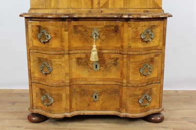 Lot 952 - Early 19th century Dutch walnut cabinet on chest