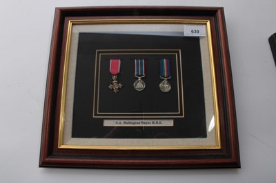 Lot 639 - Member of The Most Excellent Order of the British Empire medal (M.B.E.), civic type, together with National Service medal with two clasps- Royal Artillery and 1948 - 1951