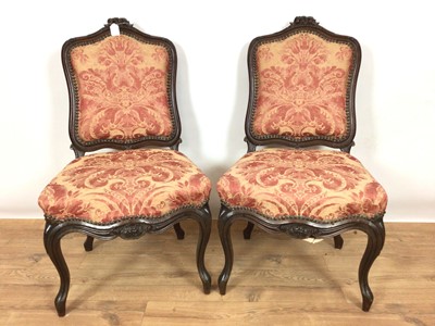 Lot 995 - Pair 19th century French side chairs