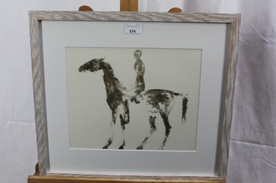 Lot 574 - *Dame Elisabeth Frink (1930 - 1993), lithograph - Small Horse and Rider, 1970, in glazed frame, 25cm x 31cm, overall framed size 41.5cm x 47cm Provenance: Stanley Studios, Chelsea