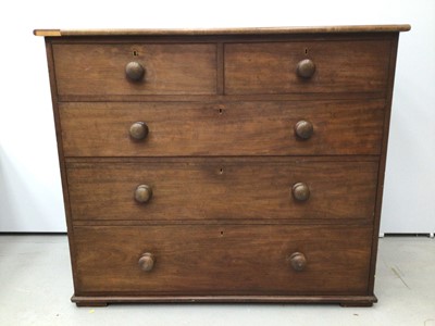 Lot 47 - Victorian mahogany  chest of two short and three long drawers