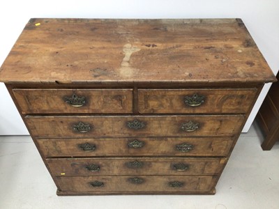 Lot 49 - 18th century walnut crossbanded chest of two short and four long drawers