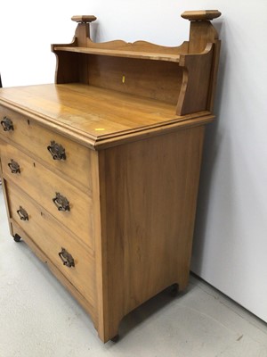Lot 50 - Art. Nouveau satinwood dressing chest of three long drawers with ledge back