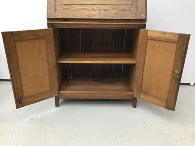 Lot 51 - Victorian walnut dressing table mirror, together with small oak bureau and prie Dieu chair
