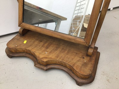 Lot 51 - Victorian walnut dressing table mirror, together with small oak bureau and prie Dieu chair