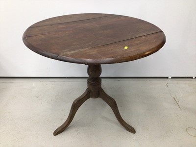 Lot 200 - Nineteenth century mahogany wine table with circular top on turned column and three hipped splayed legs