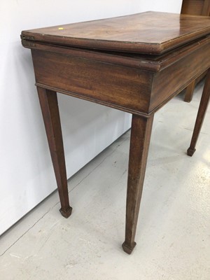 Lot 56 - Early 19th century mahogany card table on square tapered legs