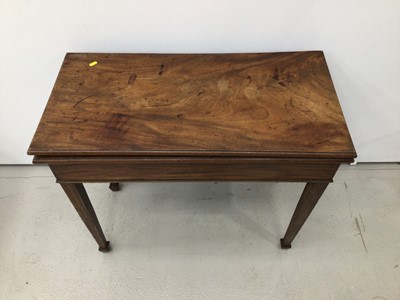 Lot 56 - Early 19th century mahogany card table on square tapered legs