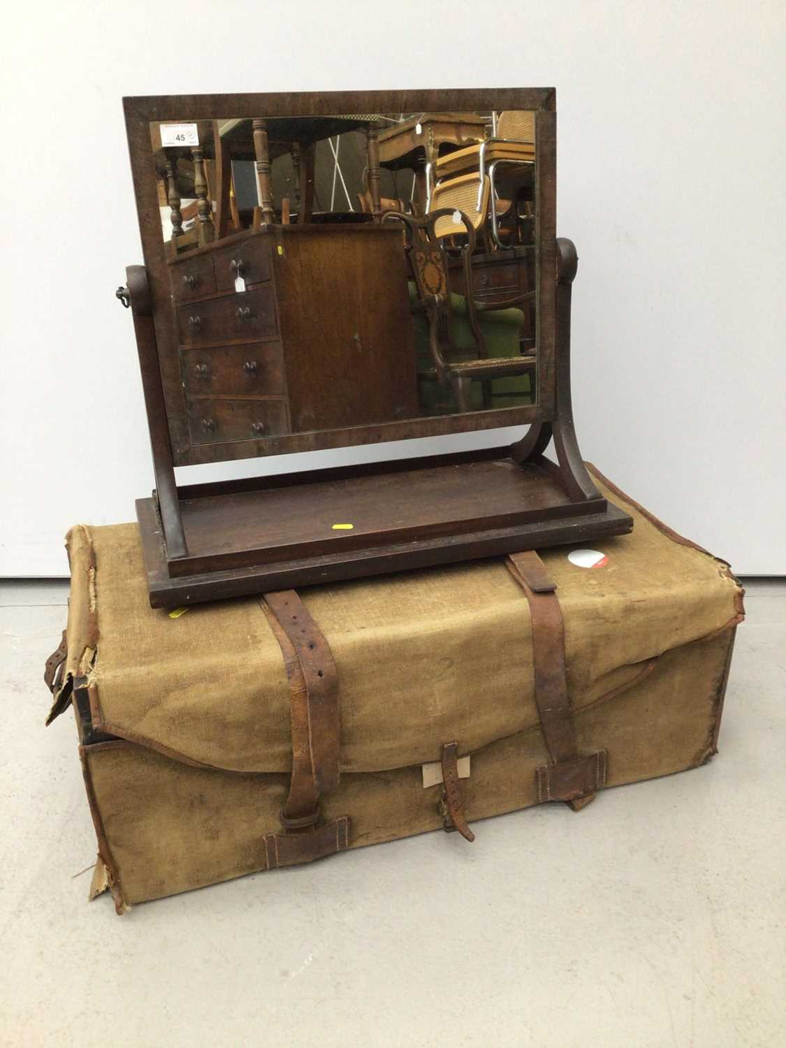 Lot 45 - Regency mahogany dressing table mirror and a trunk