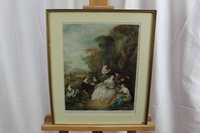 Lot 592 - Group of mostly 19th century engravings and prints to include portraits after Reynolds, views of London and others, each framed and glazed (15) 
Provenance: Removed from Dalethorpe, Dedham