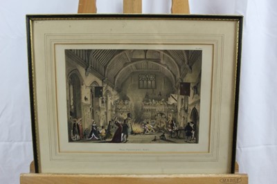 Lot 592 - Group of mostly 19th century engravings and prints to include portraits after Reynolds, views of London and others, each framed and glazed (15) 
Provenance: Removed from Dalethorpe, Dedham