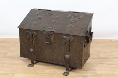 Lot 1484 - Medieval revival wrought iron log box