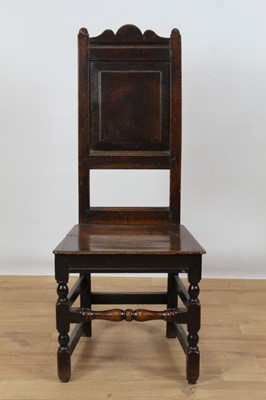 Lot 970 - 17th Century oak side chair (backstool)