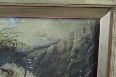 Lot 635 - Attributed to Edward Armfield oil on canvas - terriers at a hole, in gilt frame