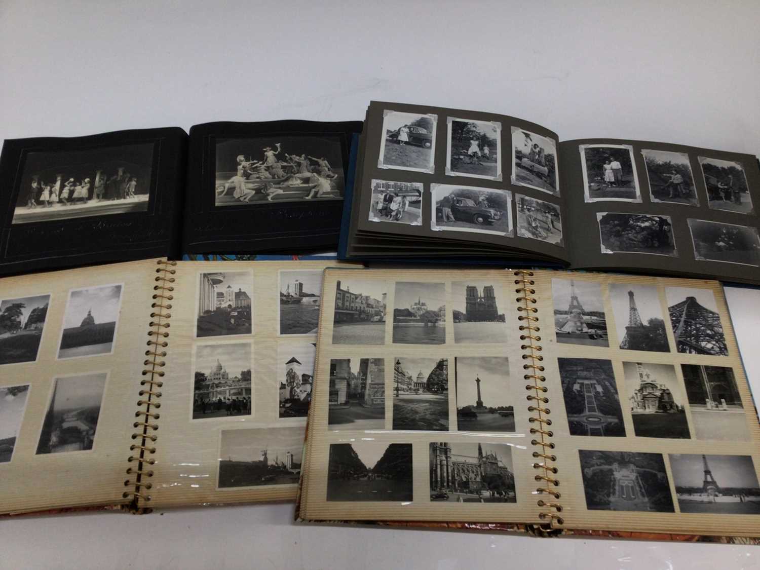 Lot 736 - Chinese photograph album with hand painted illustration.  A Victorian Carte de Visite album with some carte de visites and other photographs. 1920's and later family photograph albums. plus some fr...