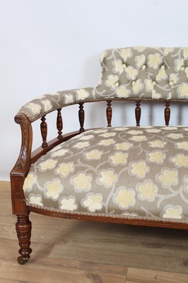 Lot 968 - Edwardian salon suite comprising sofa and a pair of tub chairs