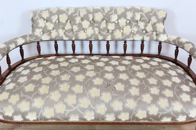 Lot 968 - Edwardian salon suite comprising sofa and a pair of tub chairs